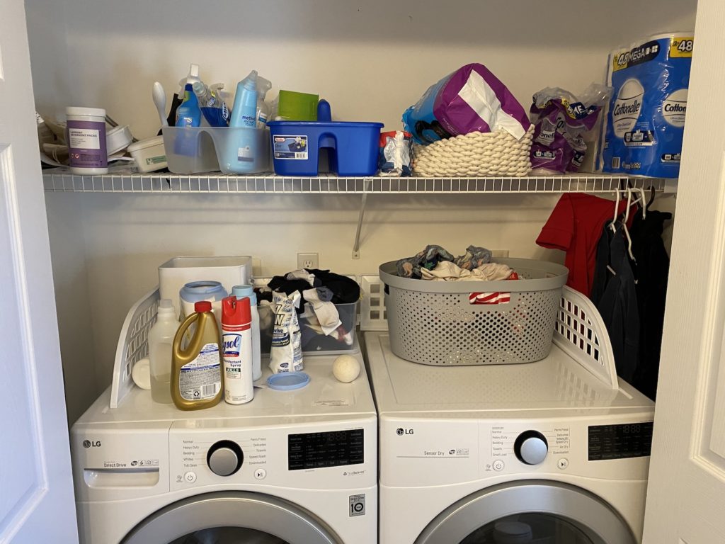 laundry room organization before